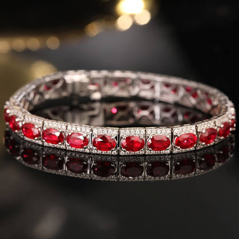Bracelet rubis en or 14 carats tournesol MW907